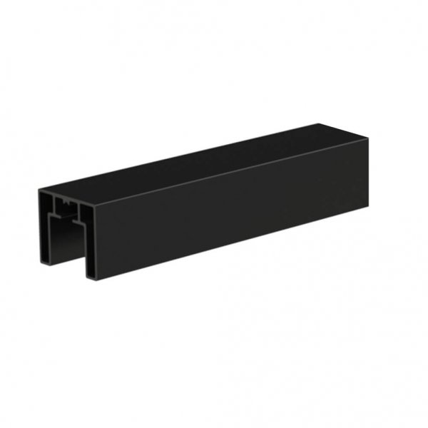 Square cap rail 2.5m Black