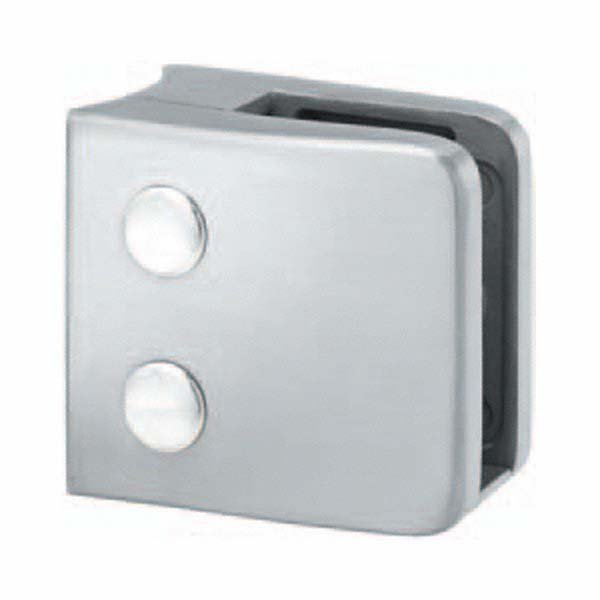 Square glass clamp round back - 42.4mm