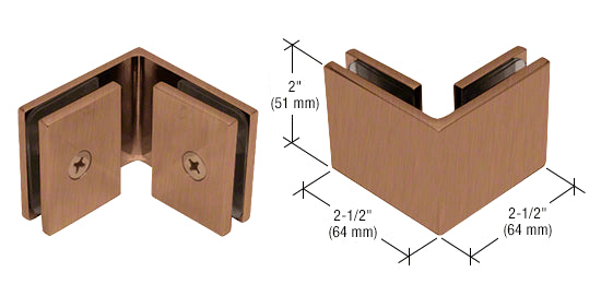 Glass clamp - square glass to glass