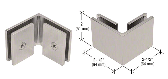 Glass clamp - square glass to glass