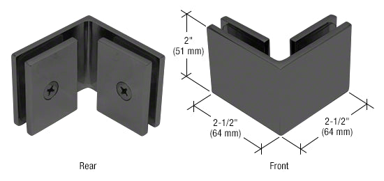 Glass clamp - square glass to glass