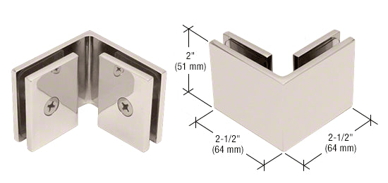 Glass clamp - square glass to glass