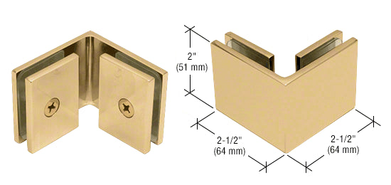 Glass clamp - square glass to glass