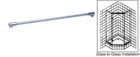 Tube support arm glass to glass 1m set
