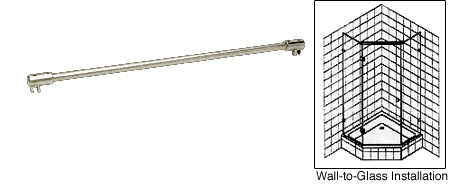 Tube support arm glass to glass 1m set