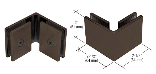 Glass clamp - square glass to glass