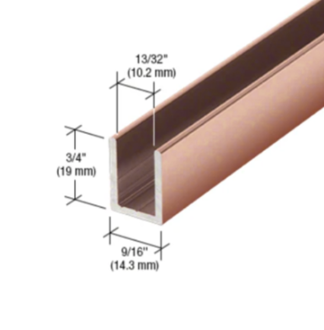 Fixed screen U-channel 10mm