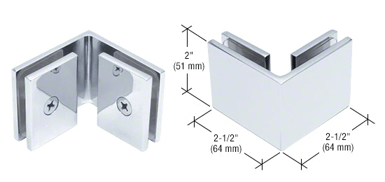 Glass clamp - square glass to glass