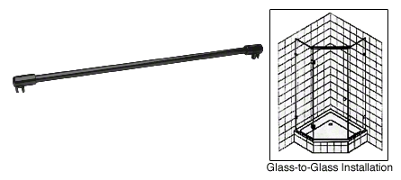Tube support arm glass to glass 1m set