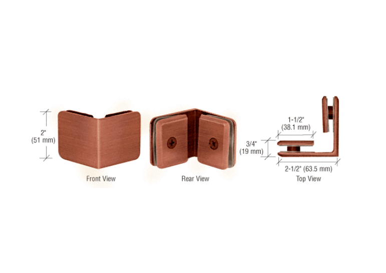 Glass clamp - bevelled edge glass to glass clamp