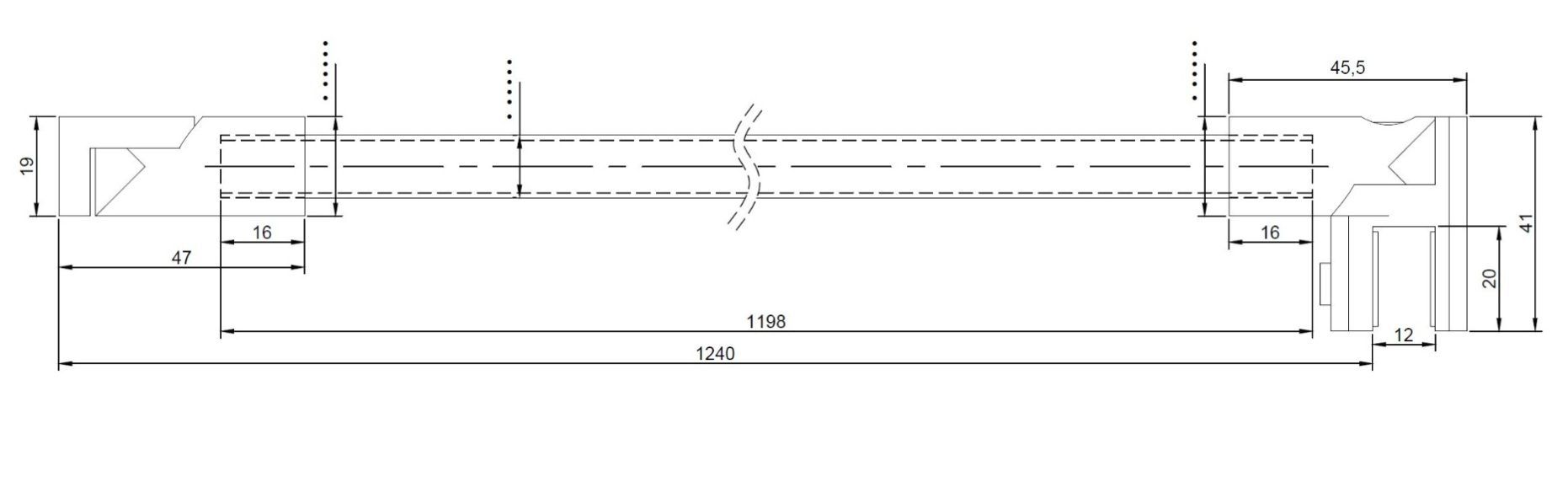 Slimline support arm set 8-10mm