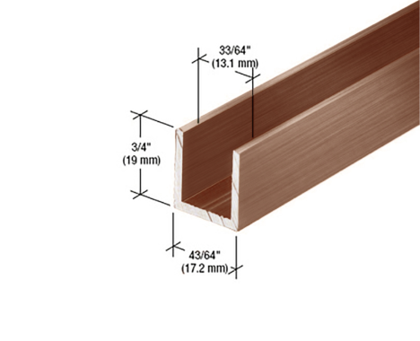 Fixed screen U-channel 12mm