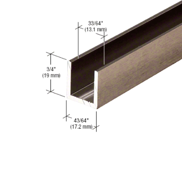 Fixed screen U-channel 12mm