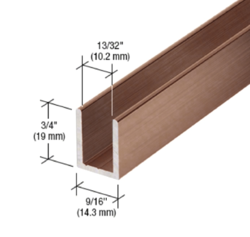 Fixed screen U-channel 10mm