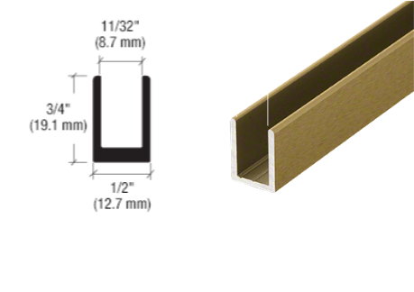 Fixed screen U-channel 8mm