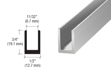 Fixed screen U-channel 8mm