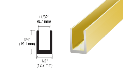 Fixed screen U-channel 8mm