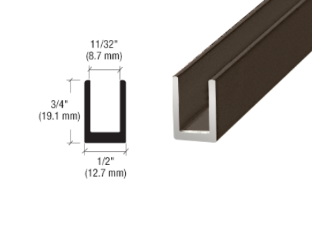 Fixed screen U-channel 8mm