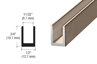 Fixed screen U-channel 8mm