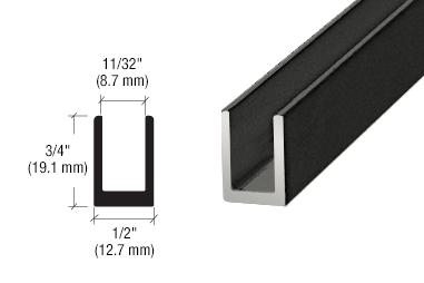 Fixed screen U-channel 8mm