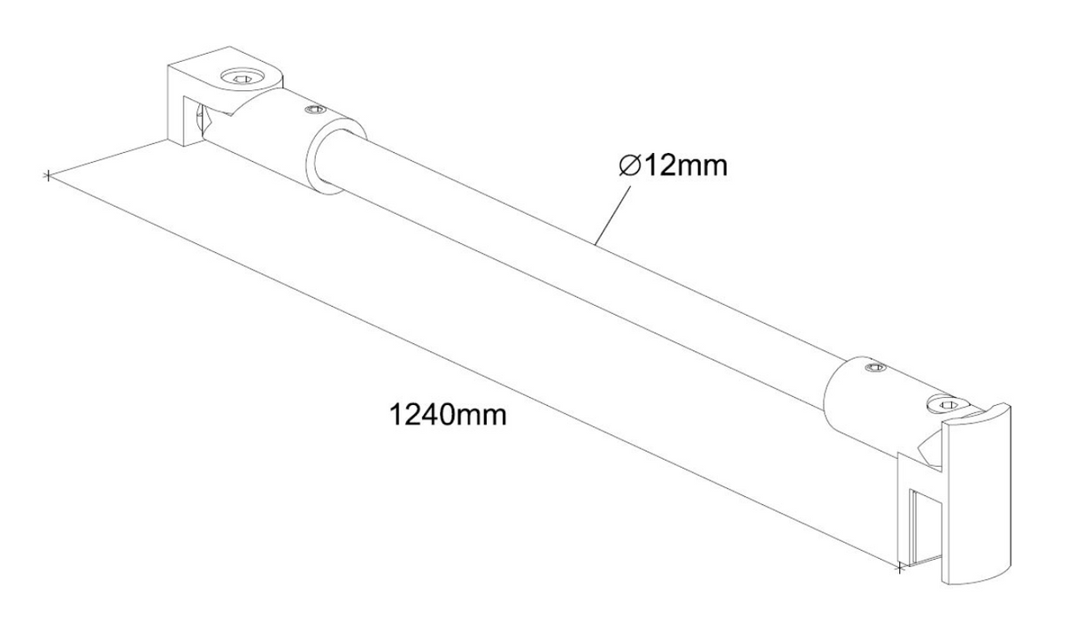 Slimline support arm set 8-10mm
