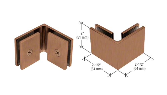 Glass clamp - square glass to glass