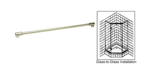 Tube support arm glass to glass 1m set