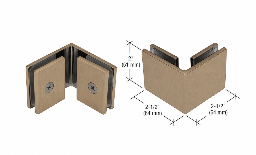 Glass clamp - square glass to glass